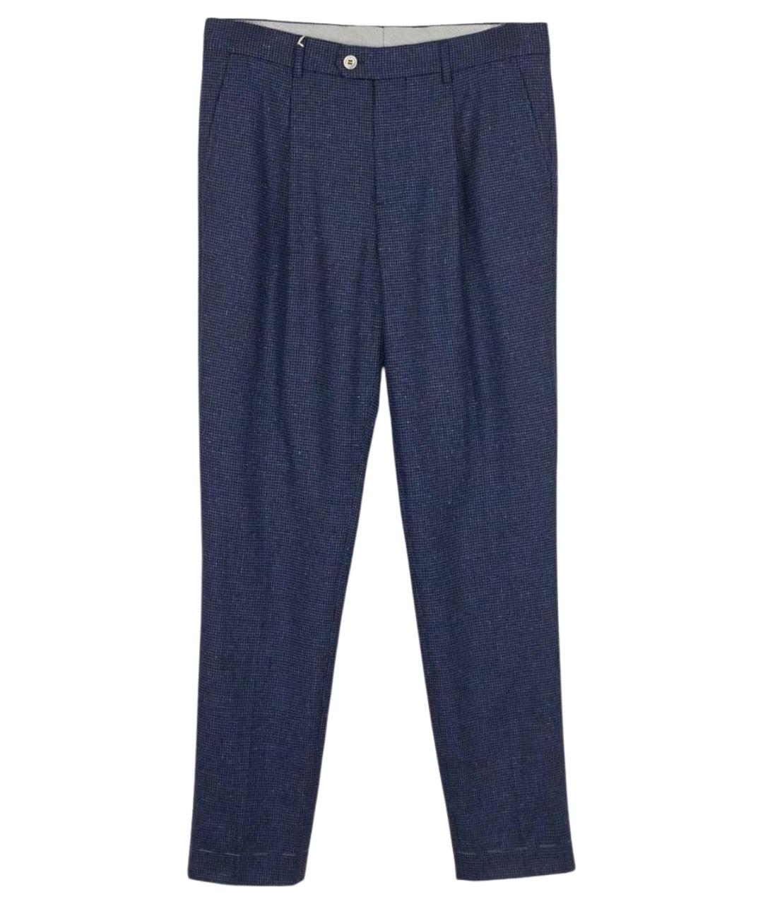 BRUNELLO CUCINELLI Синие шерстяные повседневные брюки, фото 1