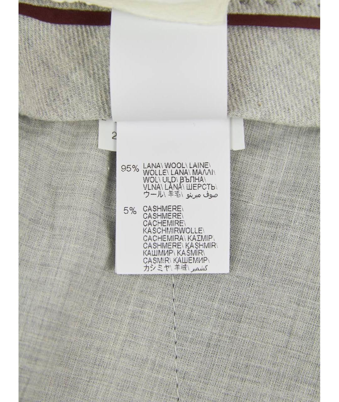 BRUNELLO CUCINELLI Синие шерстяные повседневные брюки, фото 9