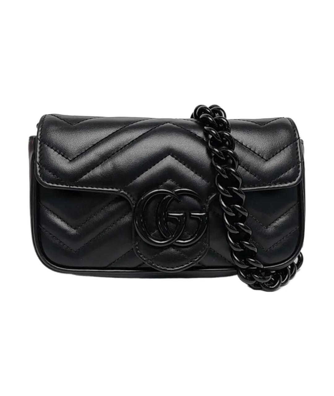 GUCCI Черная кожаная сумка через плечо, фото 1