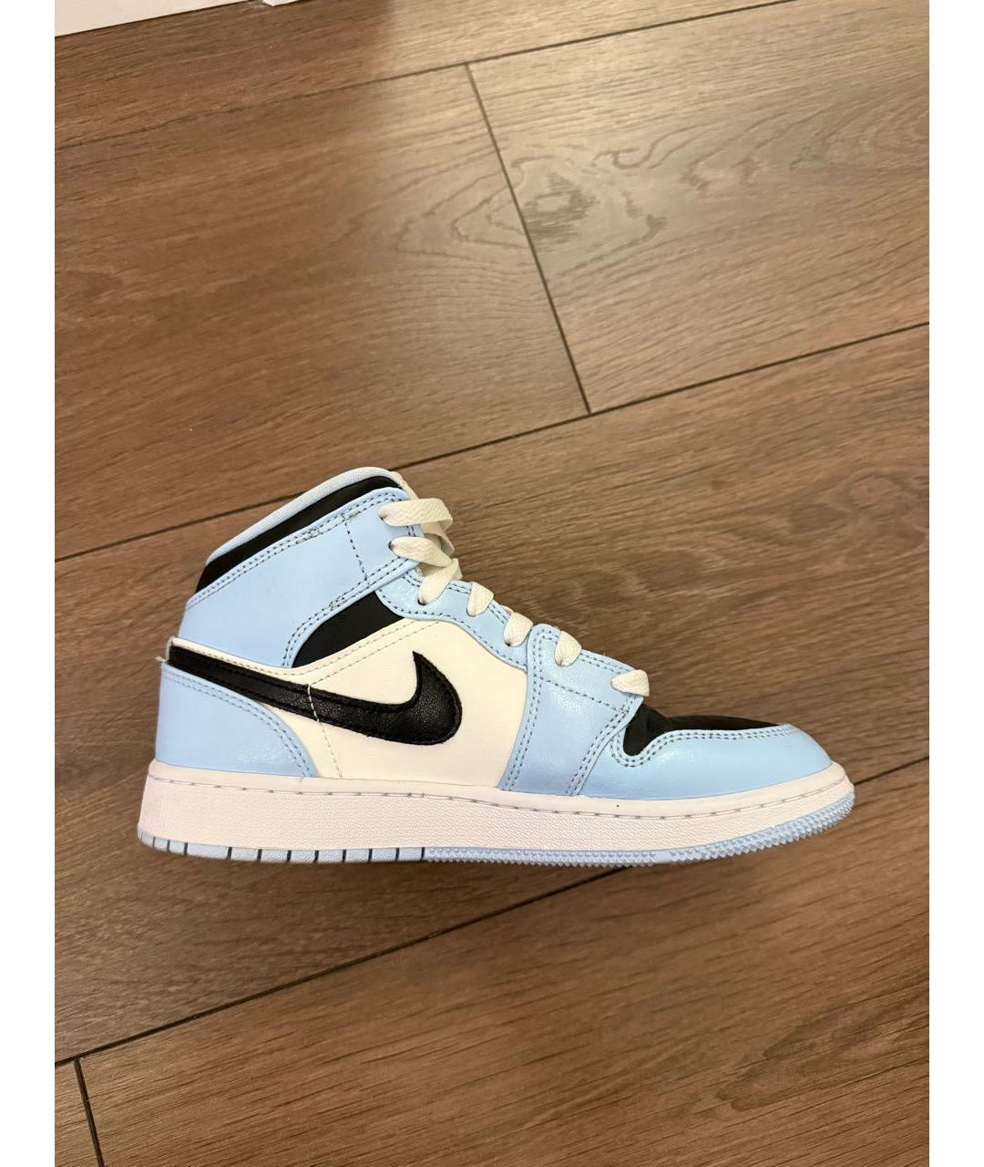 NIKE Голубые кроссовки из искусственной кожи, фото 6