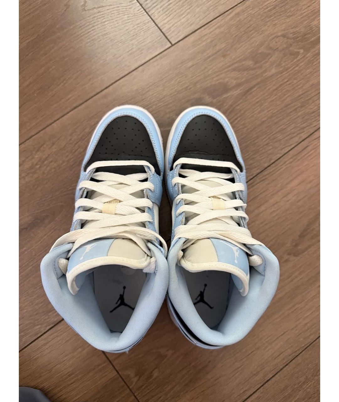 NIKE Голубые кроссовки из искусственной кожи, фото 3