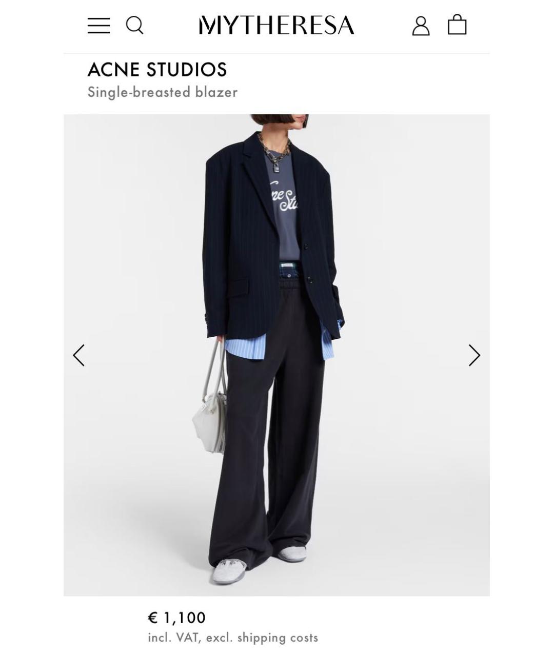 ACNE STUDIOS Темно-синий жакет/пиджак, фото 4