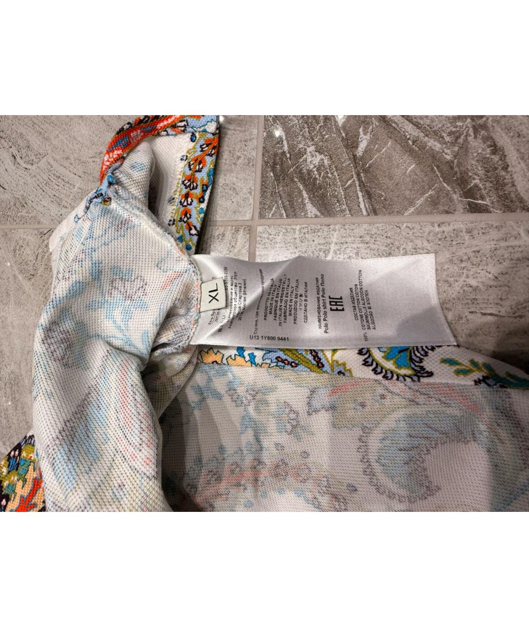 ETRO Мульти хлопковое поло с коротким рукавом, фото 5