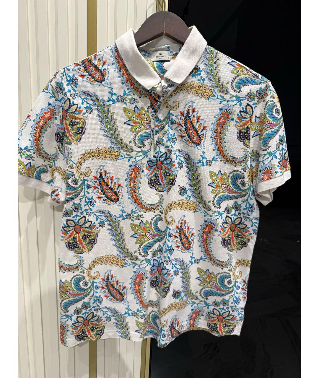 ETRO Мульти хлопковое поло с коротким рукавом, фото 6