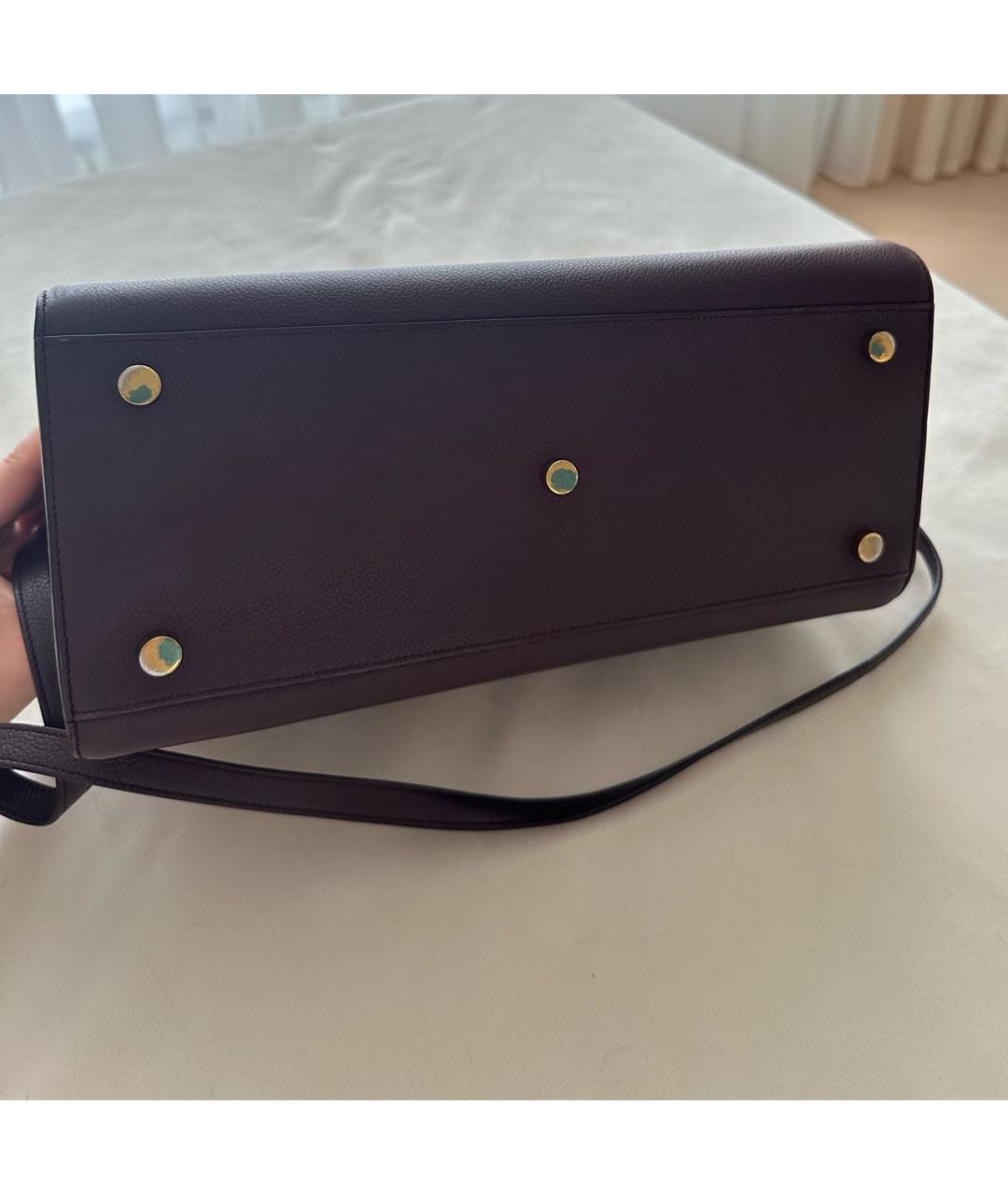 SAINT LAURENT Бордовая кожаная сумка тоут, фото 6