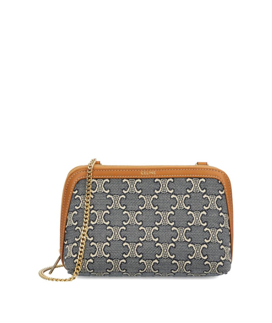 CELINE Синяя тканевая сумка через плечо, фото 3