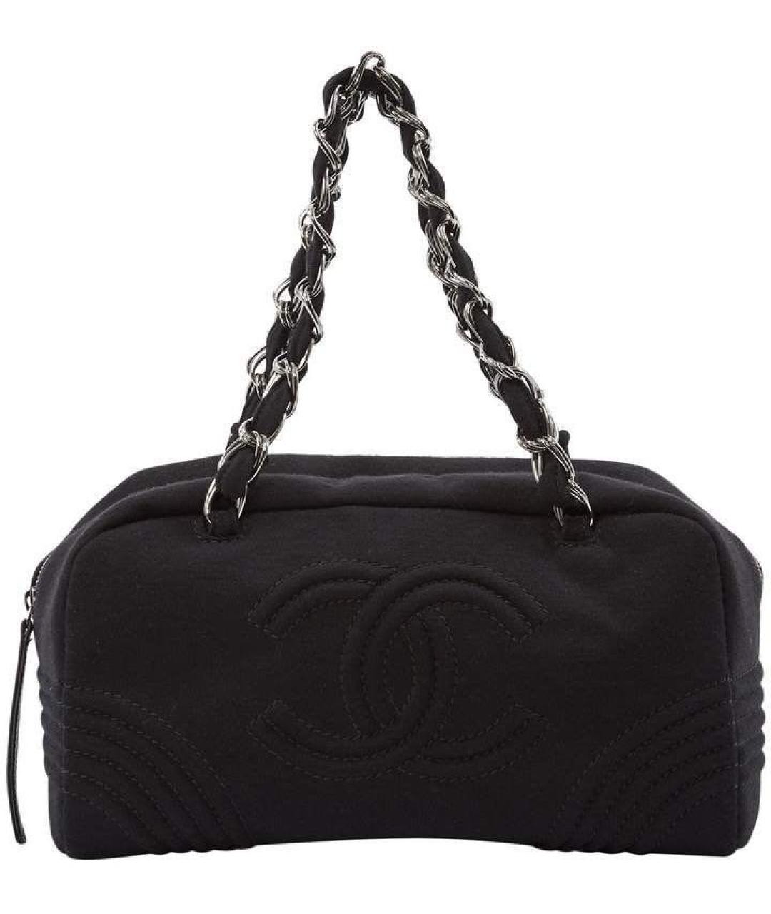 CHANEL Черная сумка с короткими ручками, фото 5