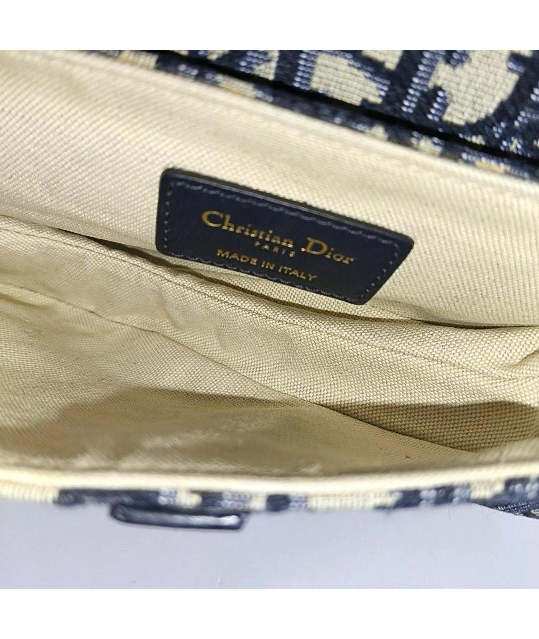 CHRISTIAN DIOR Темно-синяя кожаная сумка с короткими ручками, фото 5