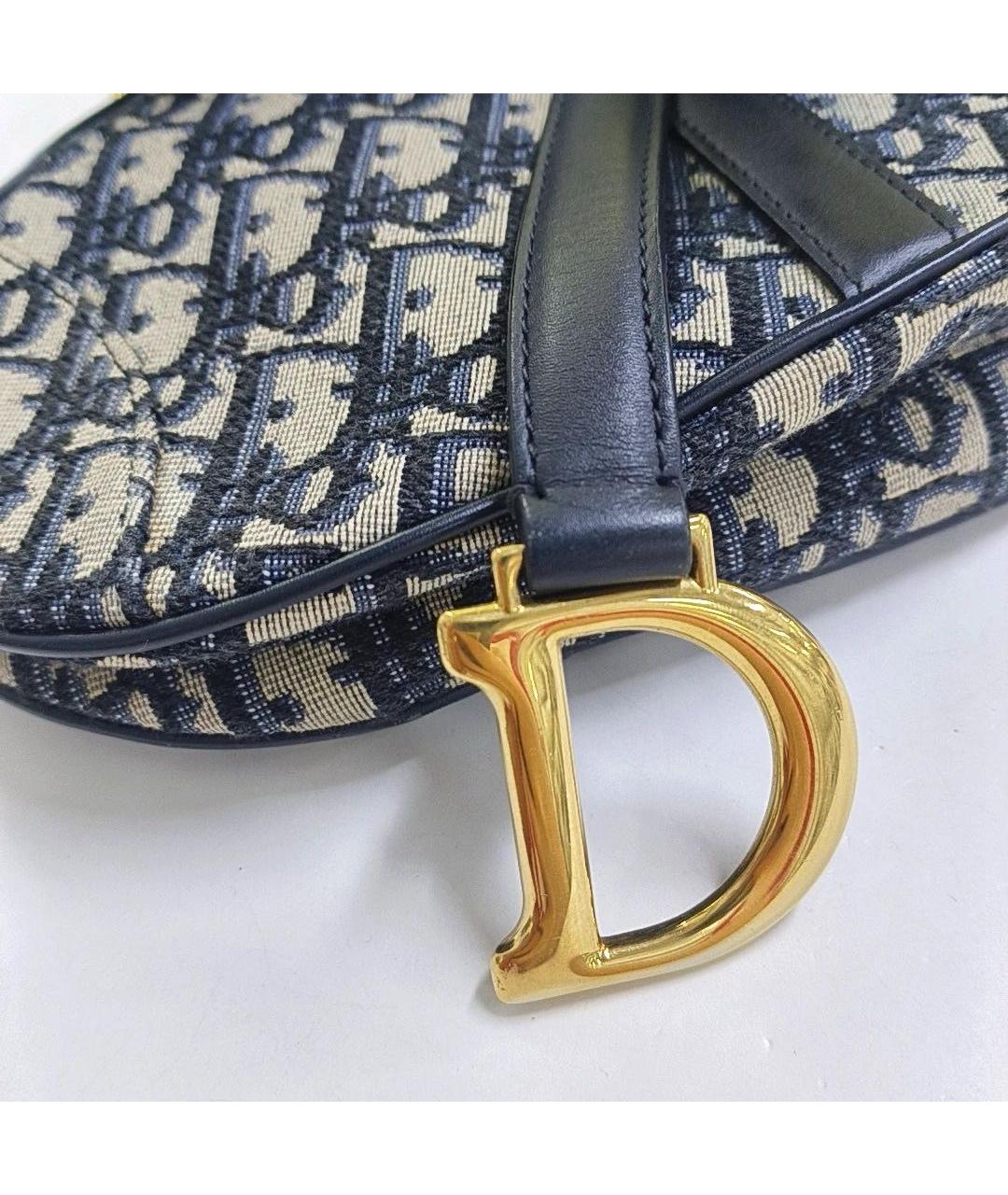 CHRISTIAN DIOR Темно-синяя кожаная сумка с короткими ручками, фото 7