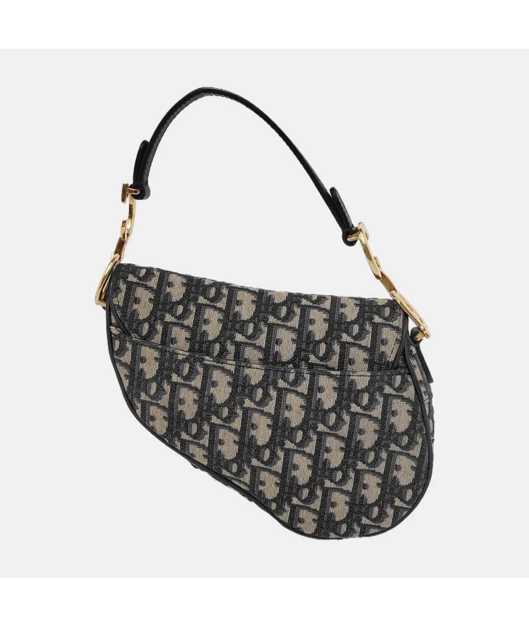 CHRISTIAN DIOR Темно-синяя кожаная сумка с короткими ручками, фото 3