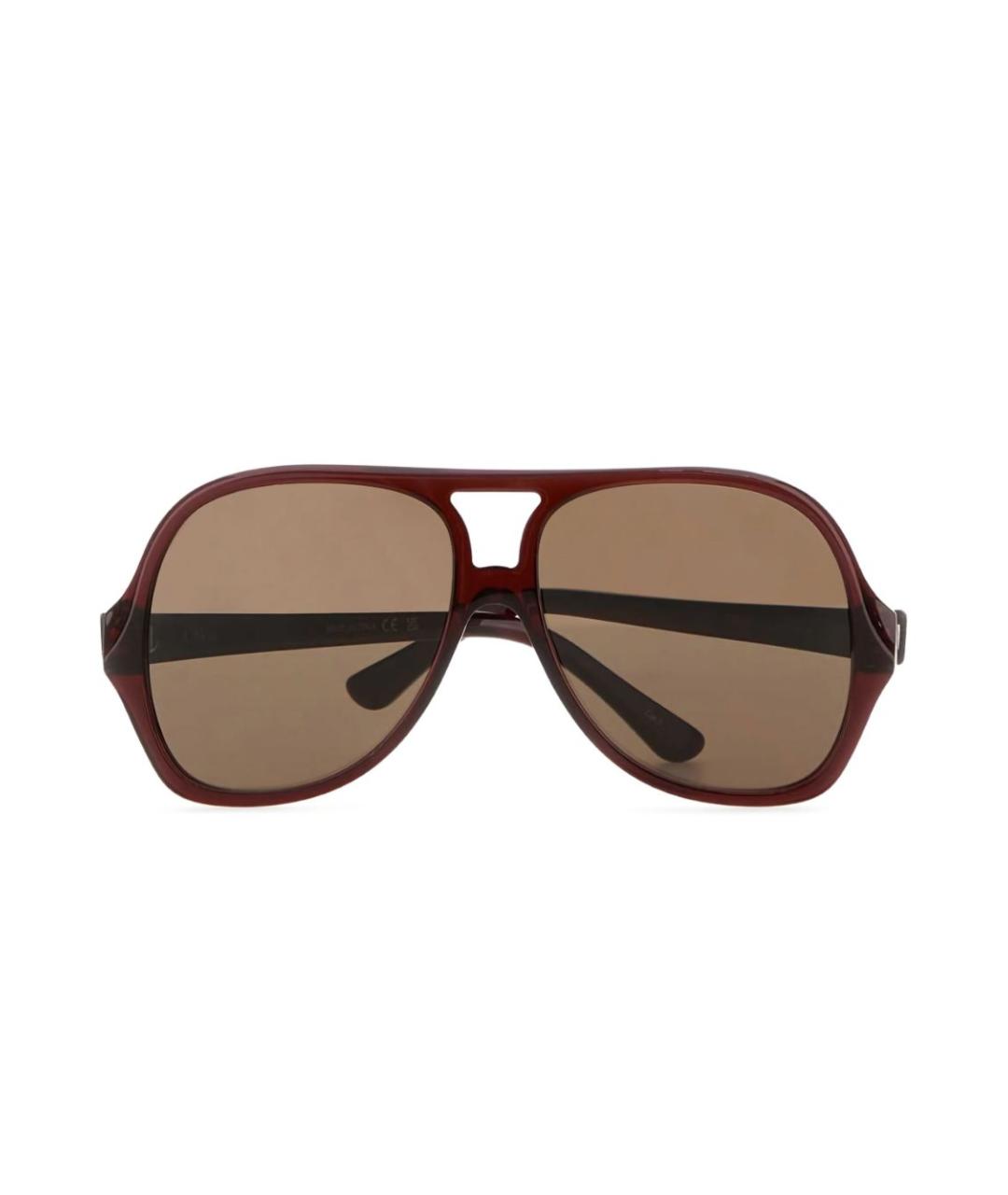 CHLOE Коричневые пластиковые солнцезащитные очки, фото 1