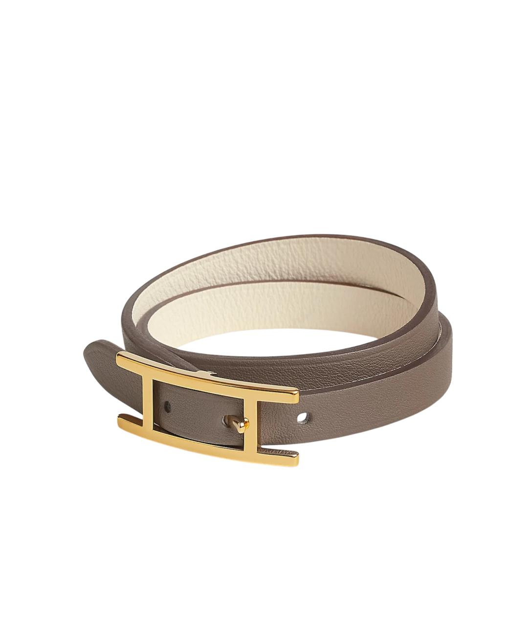 HERMES Серый кожаный браслет, фото 1