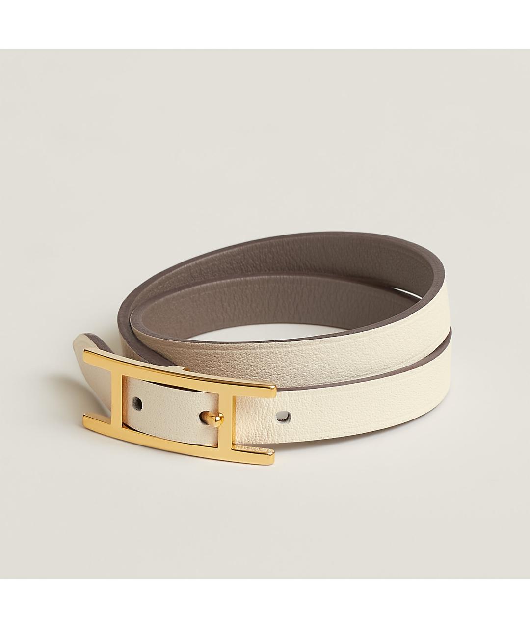 HERMES Серый кожаный браслет, фото 2