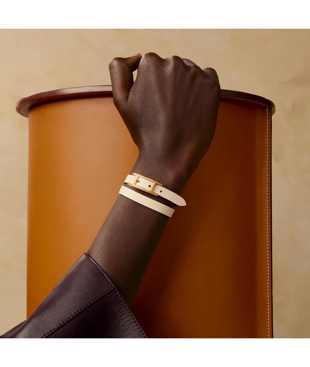 HERMES Серый кожаный браслет, фото 6