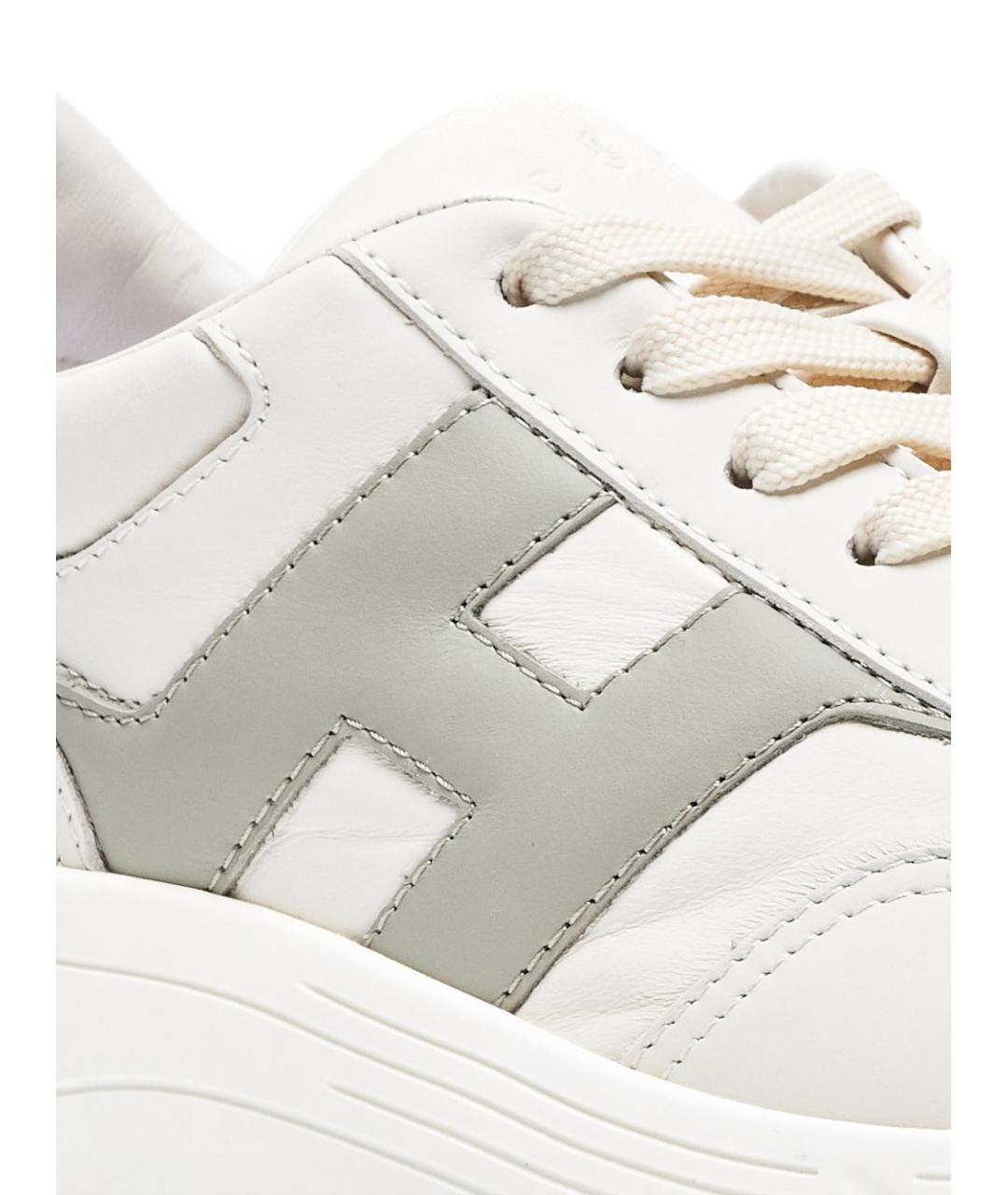 HOGAN Белые кожаные низкие кроссовки / кеды, фото 2