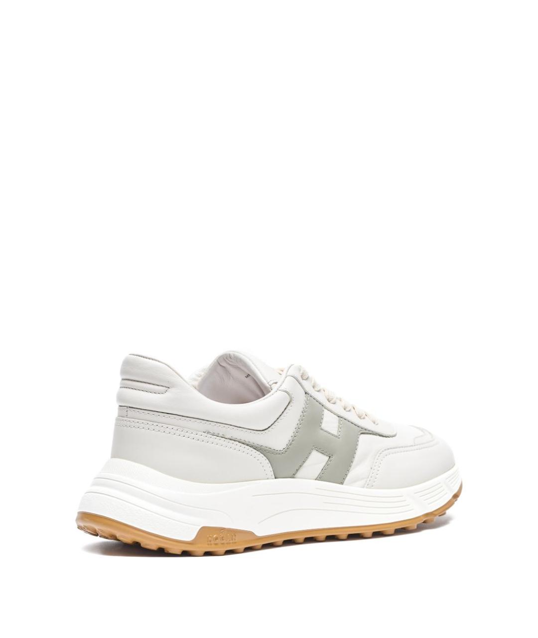 HOGAN Белые кожаные низкие кроссовки / кеды, фото 3