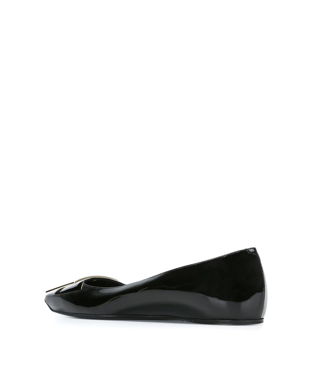 ROGER VIVIER Черные кожаные балетки, фото 3