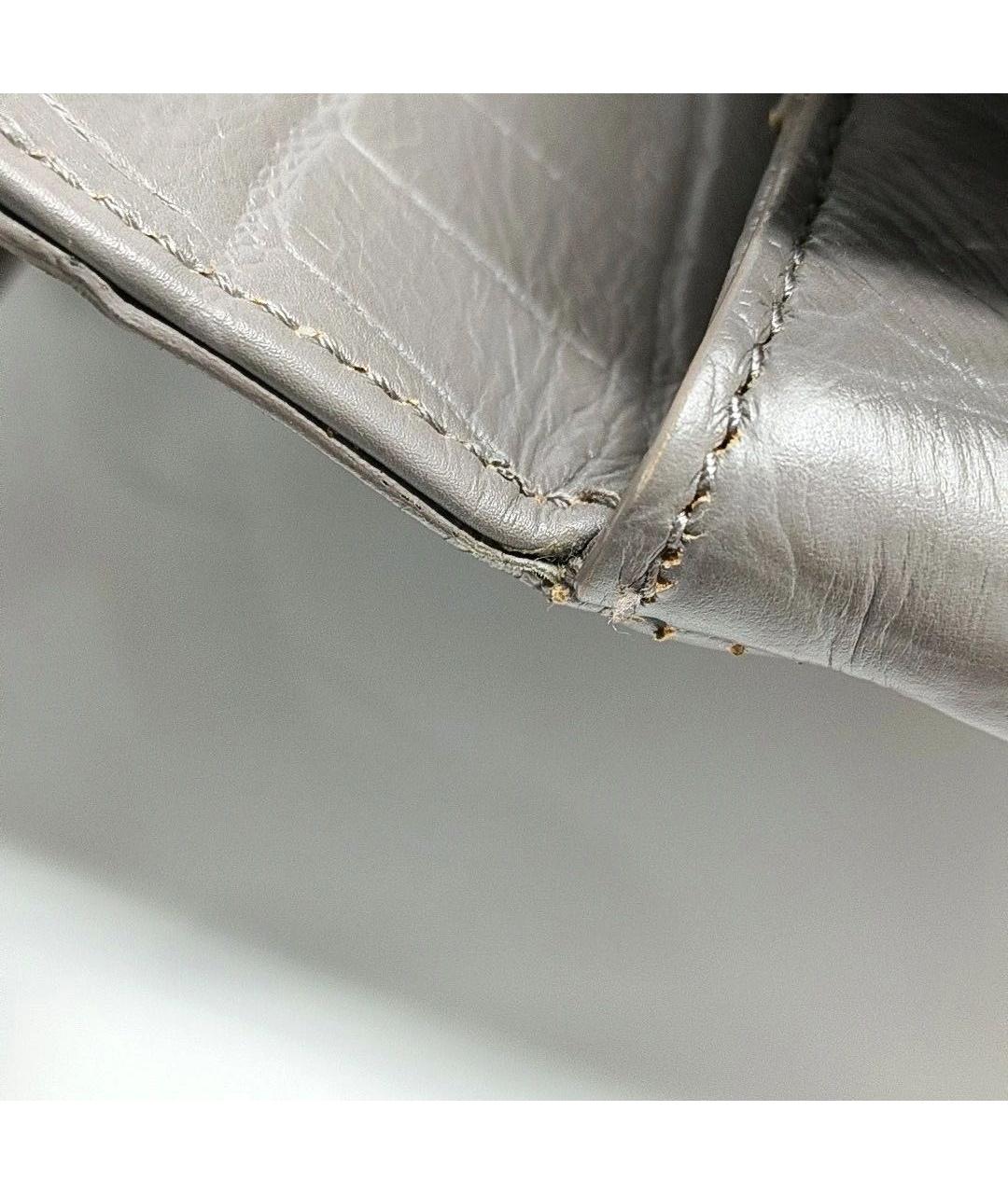 SAINT LAURENT Серая кожаная сумка через плечо, фото 7