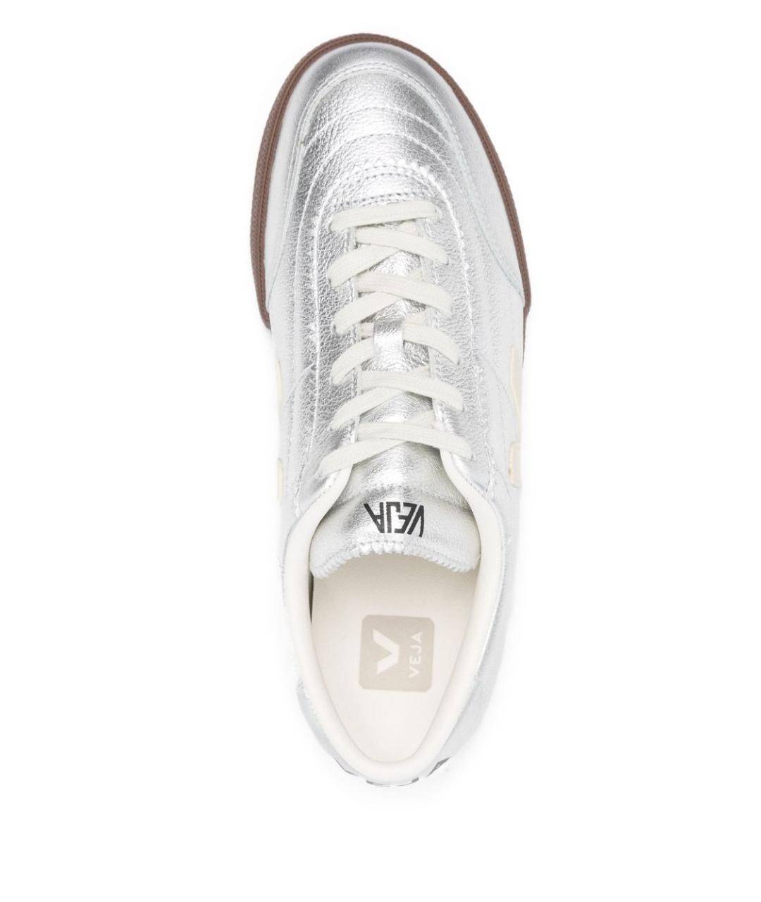 VEJA Серебряные кожаные кеды, фото 4