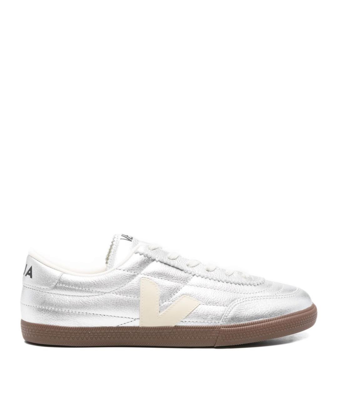 VEJA Серебряные кожаные кеды, фото 1