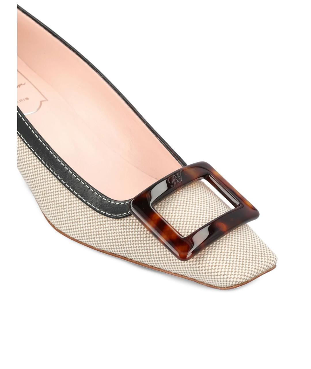 ROGER VIVIER Бежевые кожаные туфли, фото 4