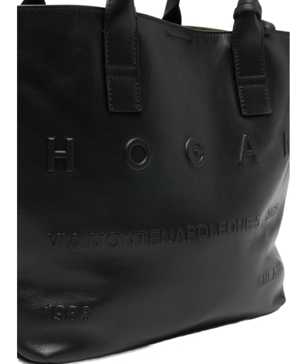 HOGAN Черная кожаная сумка тоут, фото 3