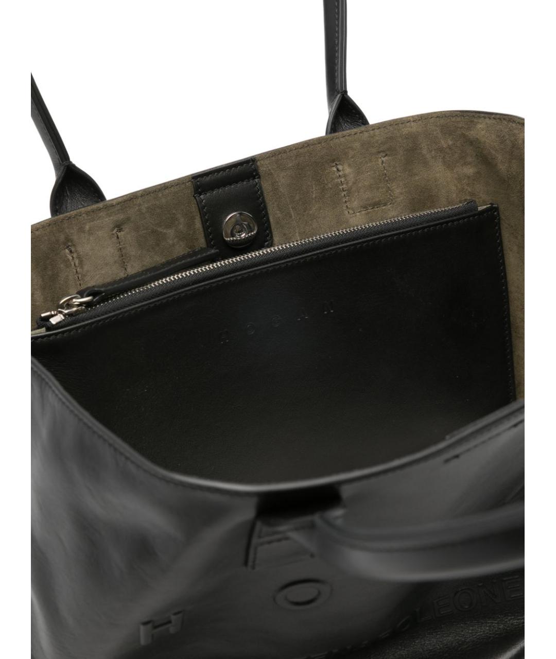 HOGAN Черная кожаная сумка тоут, фото 4