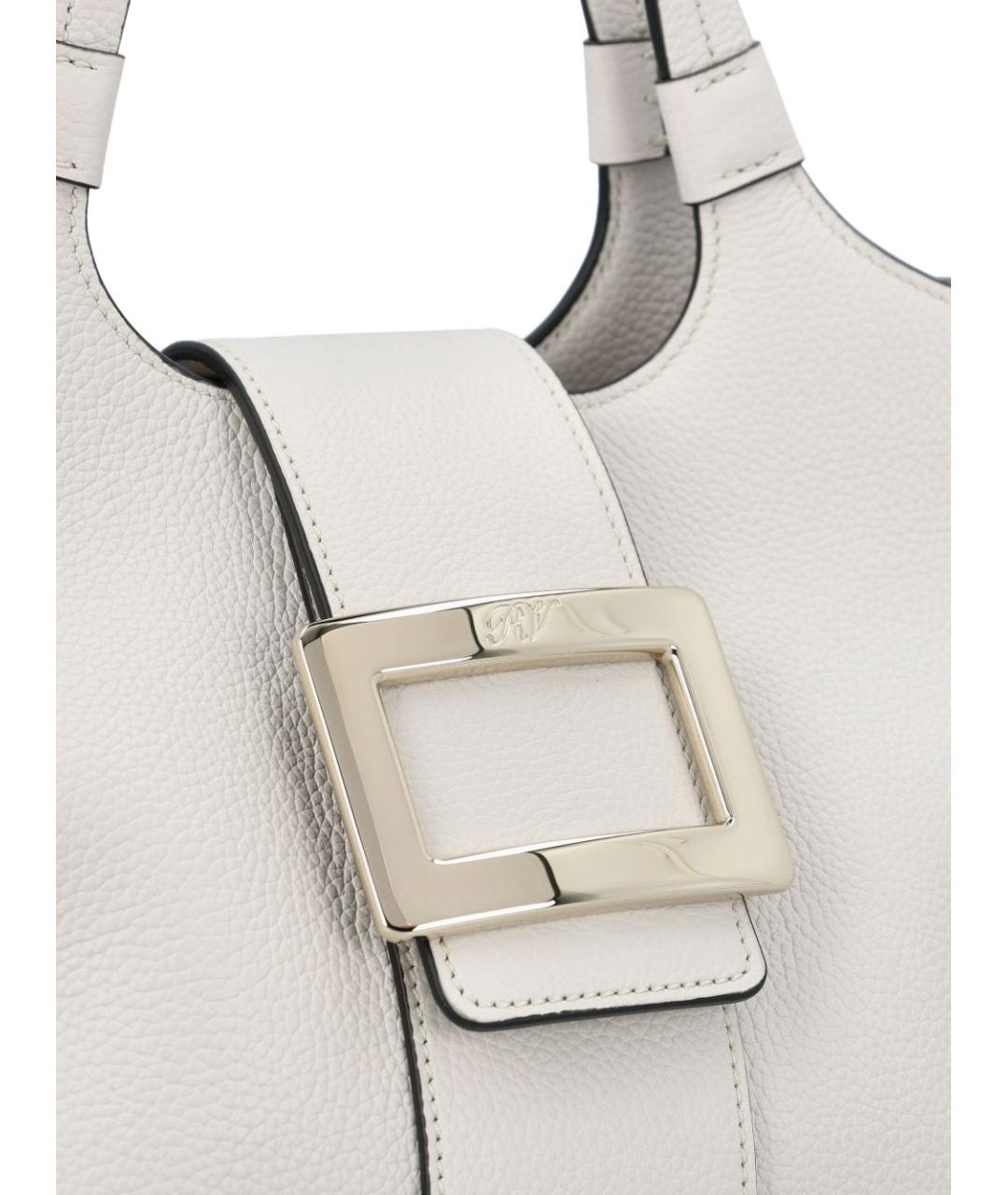 ROGER VIVIER Белая кожаная сумка через плечо, фото 3