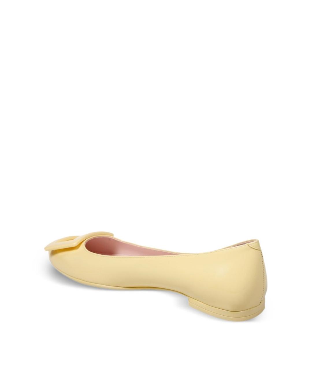 ROGER VIVIER Желтые кожаные балетки, фото 3