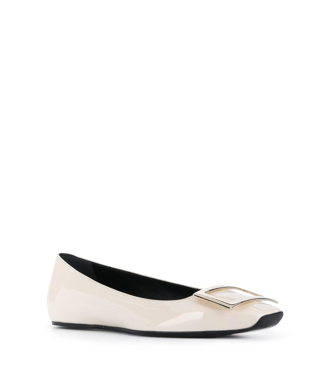 ROGER VIVIER Белые кожаные балетки, фото 4