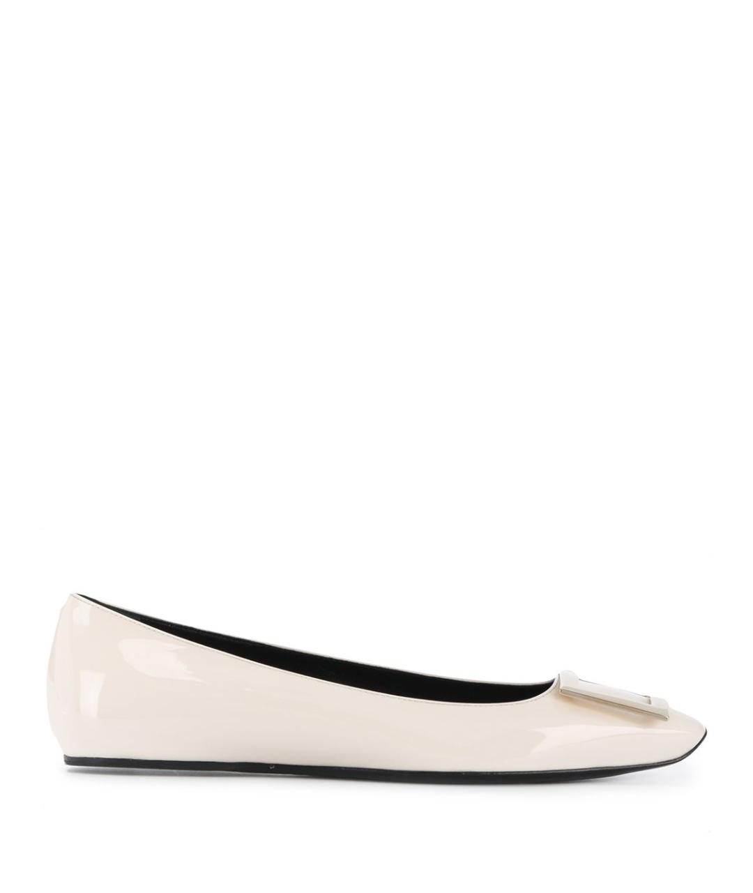 ROGER VIVIER Белые кожаные балетки, фото 1