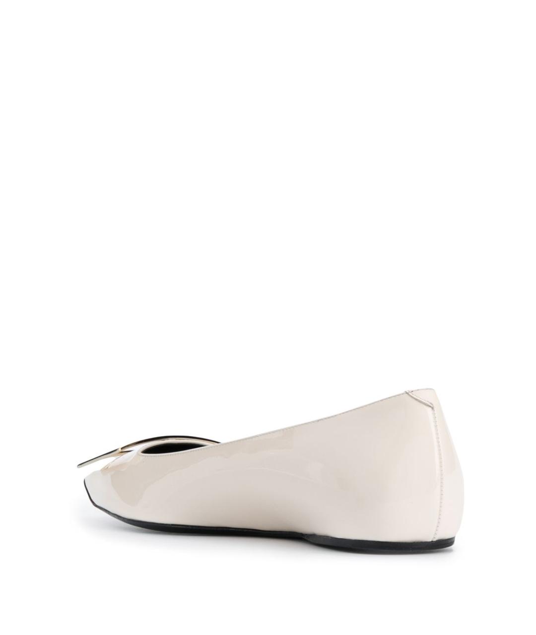 ROGER VIVIER Белые кожаные балетки, фото 3