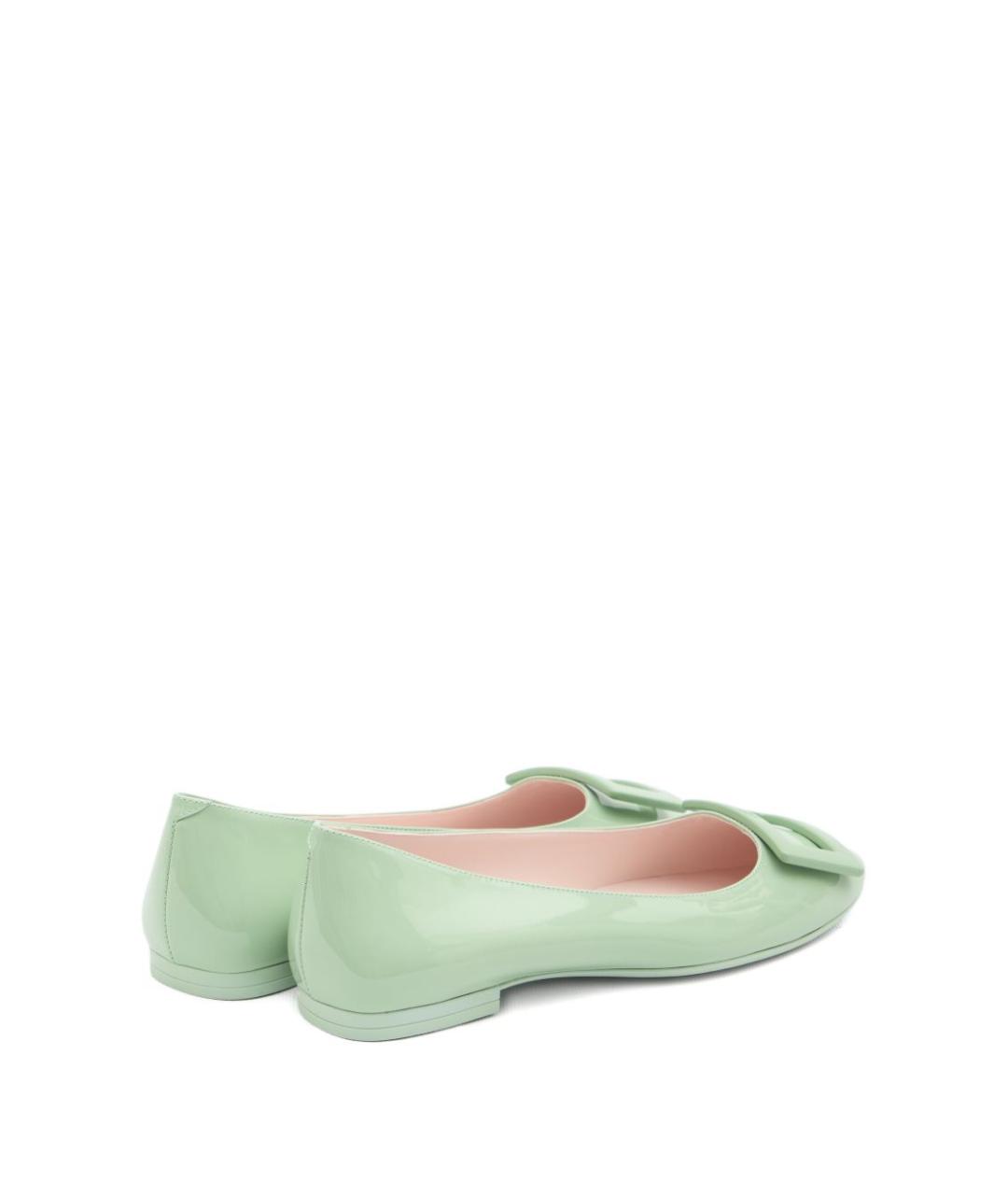 ROGER VIVIER Зеленые кожаные балетки, фото 2