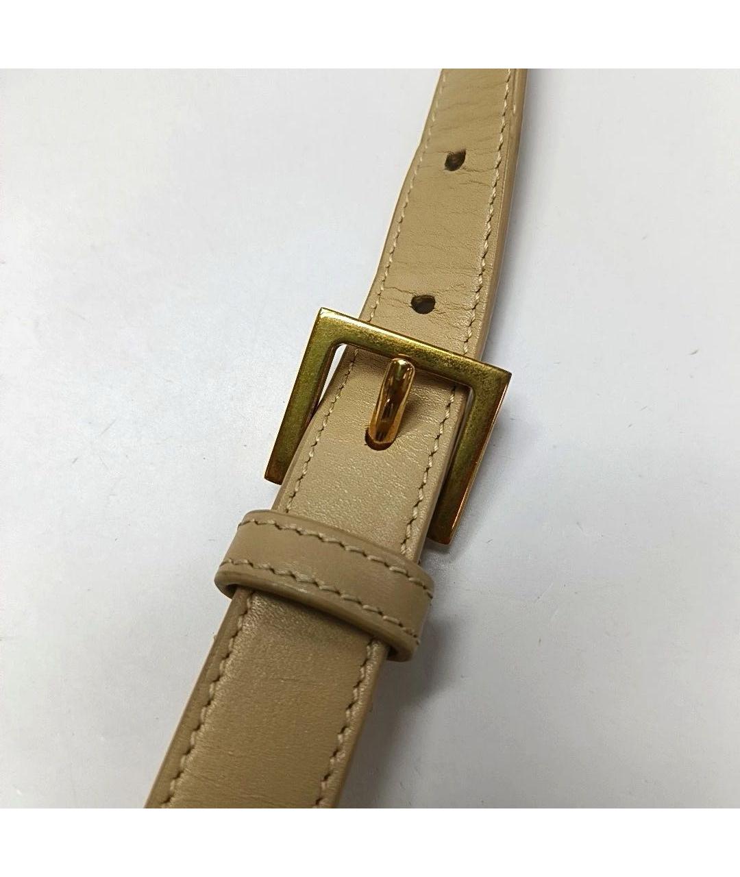 SAINT LAURENT Бежевая кожаная сумка через плечо, фото 8