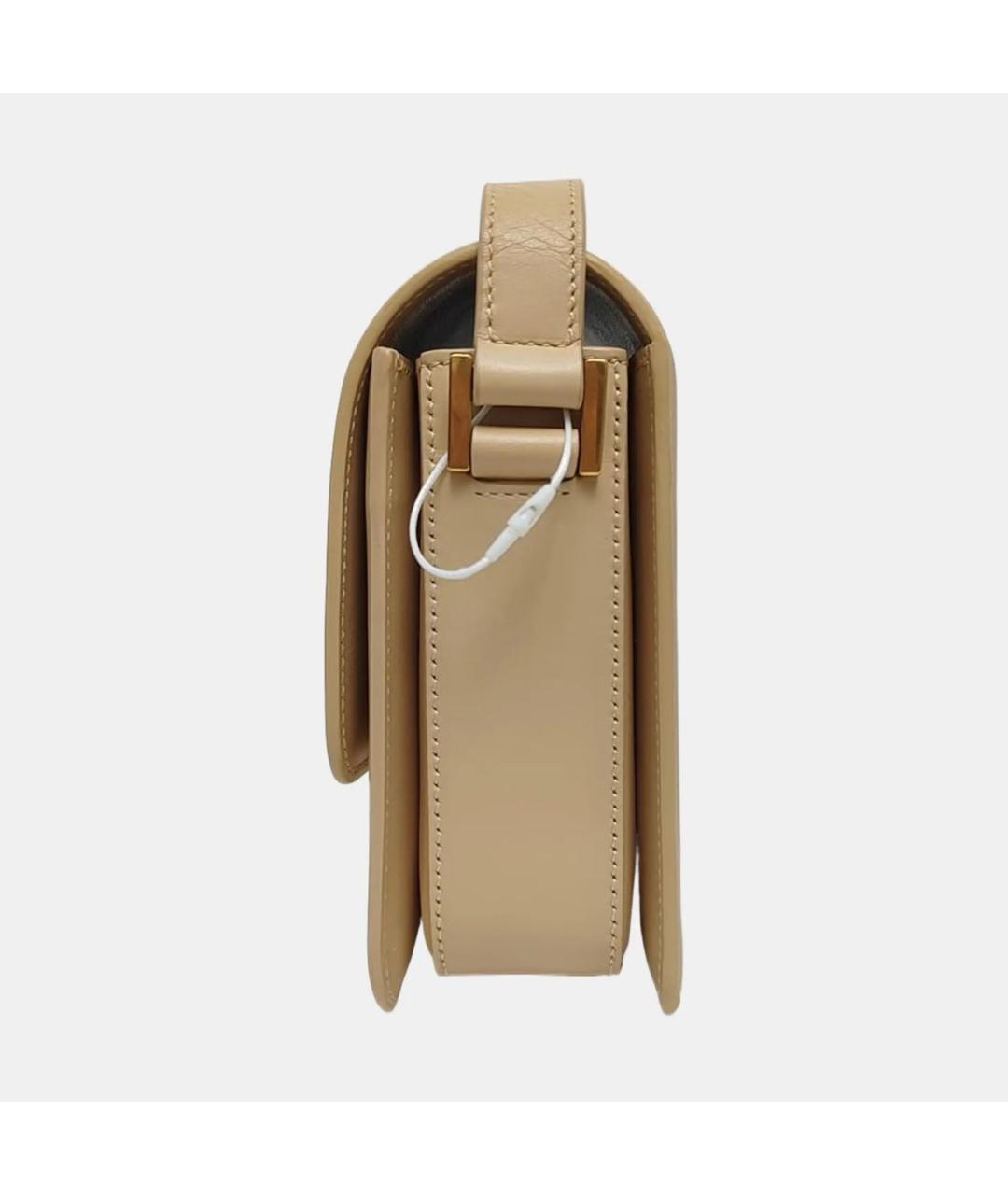 SAINT LAURENT Бежевая кожаная сумка через плечо, фото 2