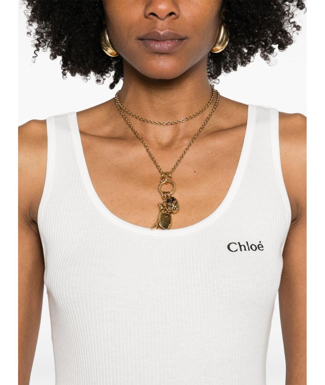 CHLOE Белая хлопковая майка, фото 3