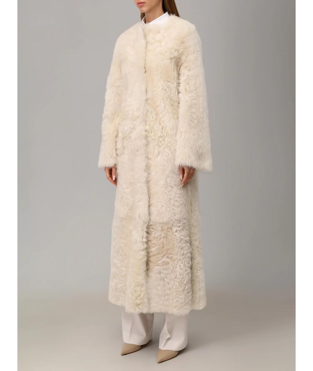 YVES SALOMON Белая шуба, фото 4