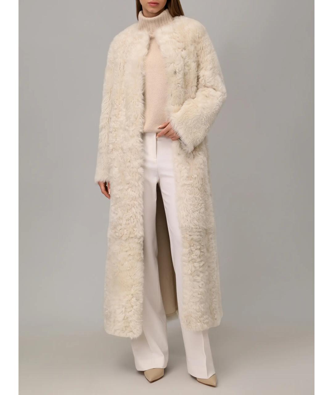 YVES SALOMON Белая шуба, фото 2