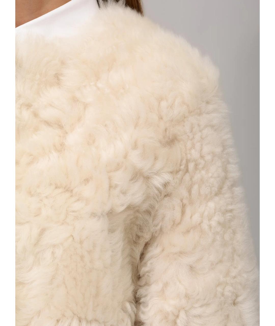 YVES SALOMON Белая шуба, фото 5