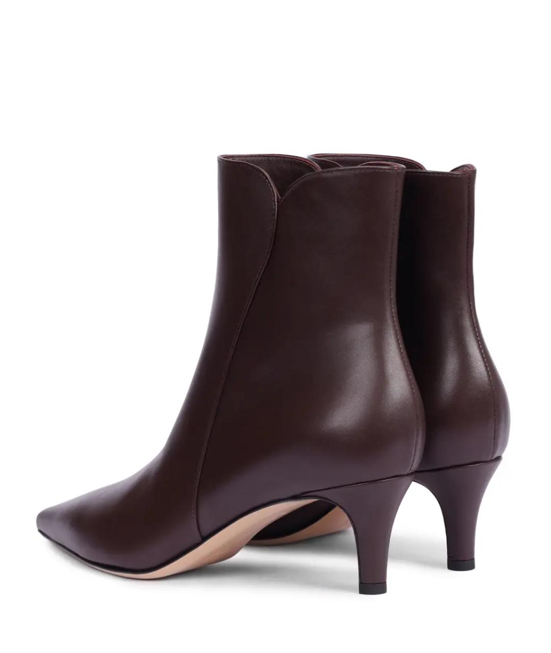 GIANVITO ROSSI Бордовые кожаные ботильоны, фото 4