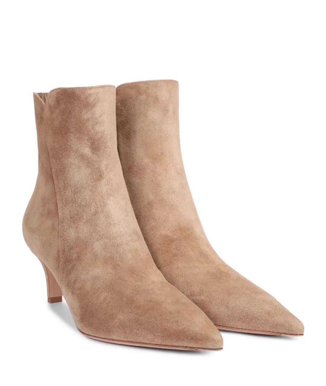 GIANVITO ROSSI Бежевые замшевые ботильоны, фото 2