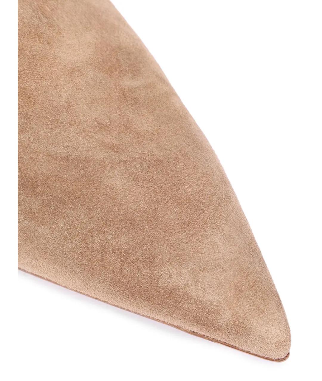 GIANVITO ROSSI Бежевые замшевые ботильоны, фото 5