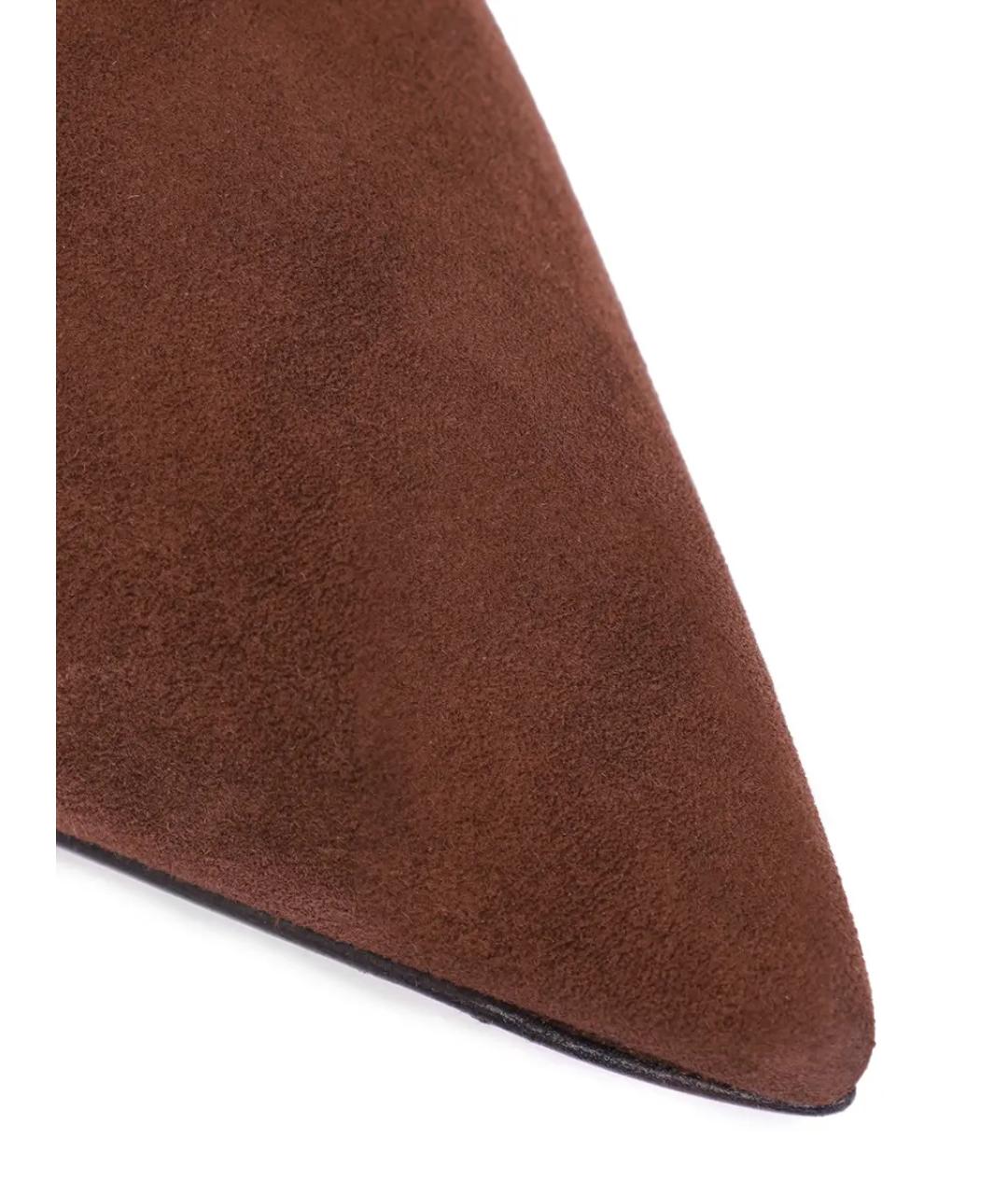 GIANVITO ROSSI Коричневые замшевые ботильоны, фото 5