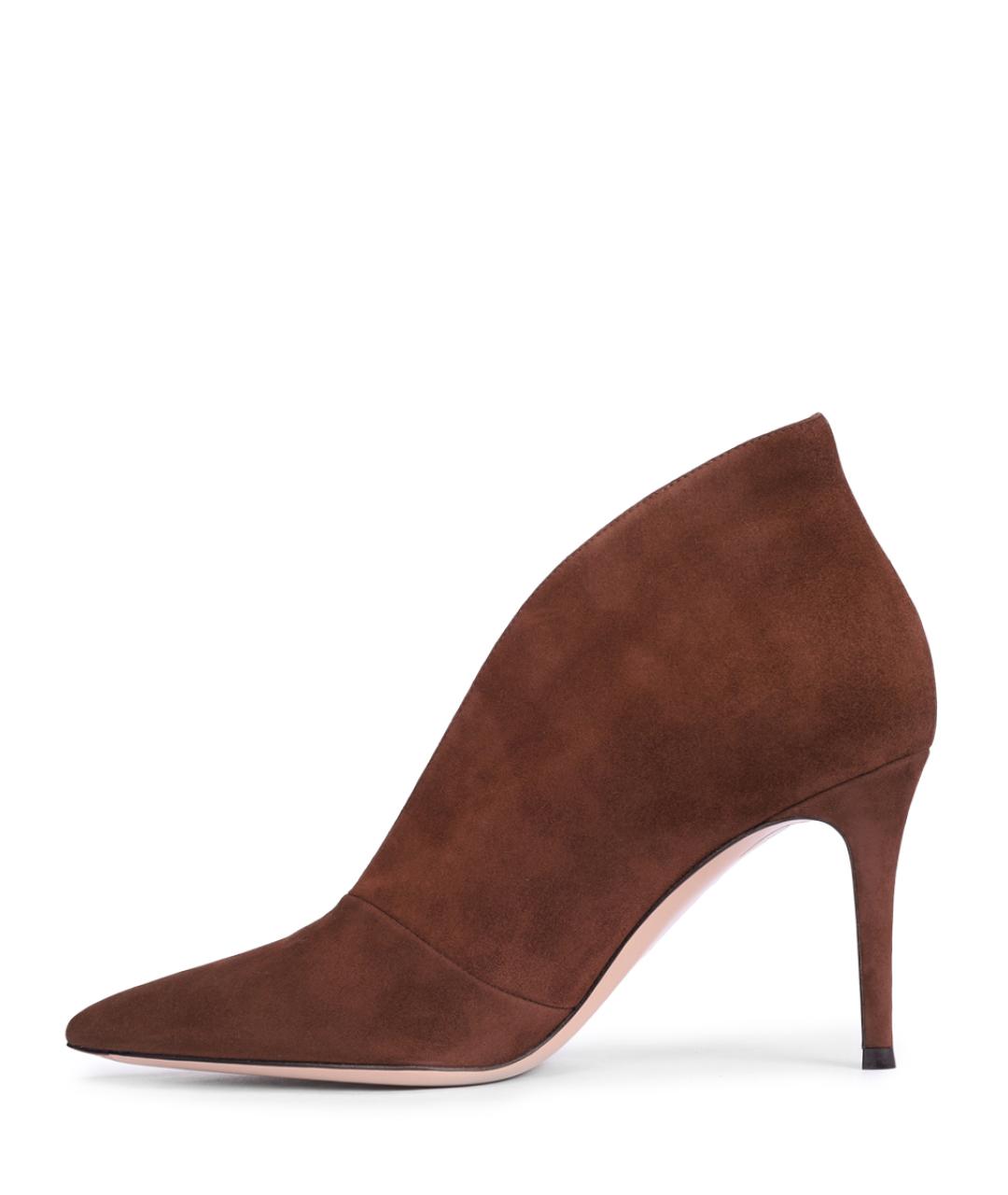 GIANVITO ROSSI Коричневые замшевые ботильоны, фото 3