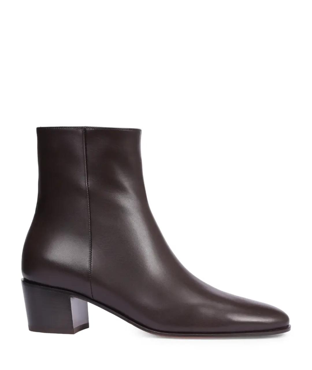 GIANVITO ROSSI Коричневые кожаные ботильоны, фото 1