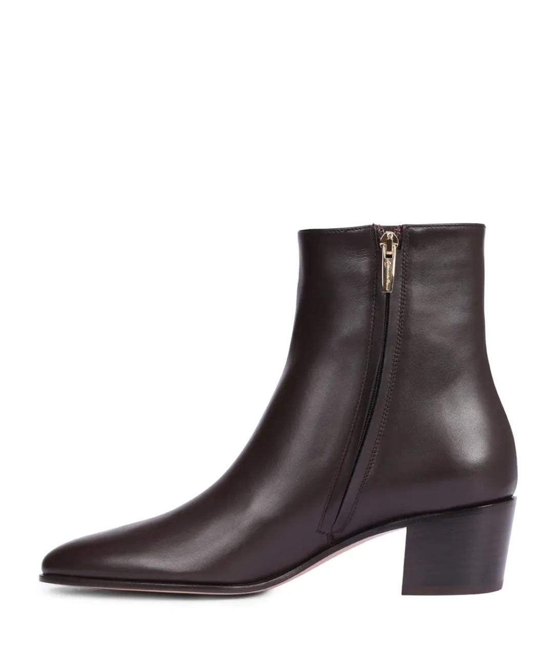 GIANVITO ROSSI Коричневые кожаные ботильоны, фото 3