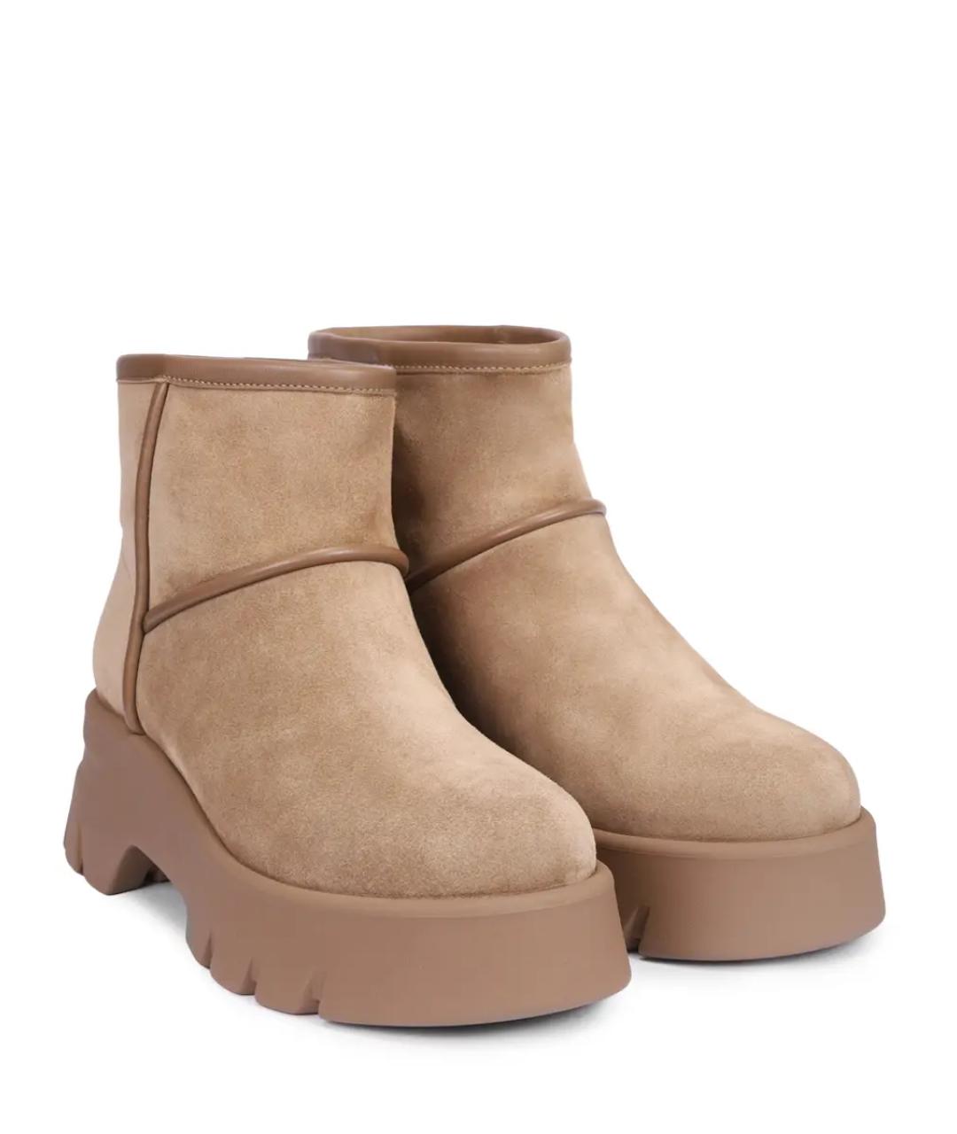 GIANVITO ROSSI Бежевые замшевые ботинки, фото 2
