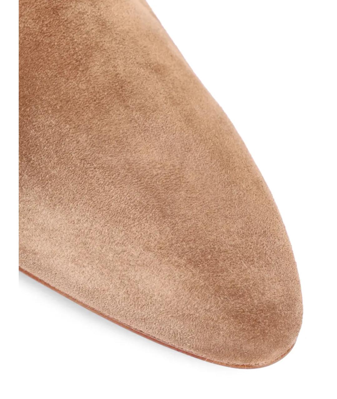 GIANVITO ROSSI Бежевые замшевые ботильоны, фото 5