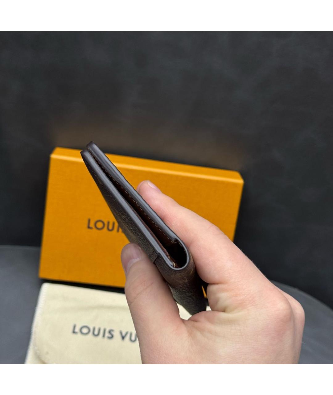 LOUIS VUITTON Коричневый кардхолдер, фото 4