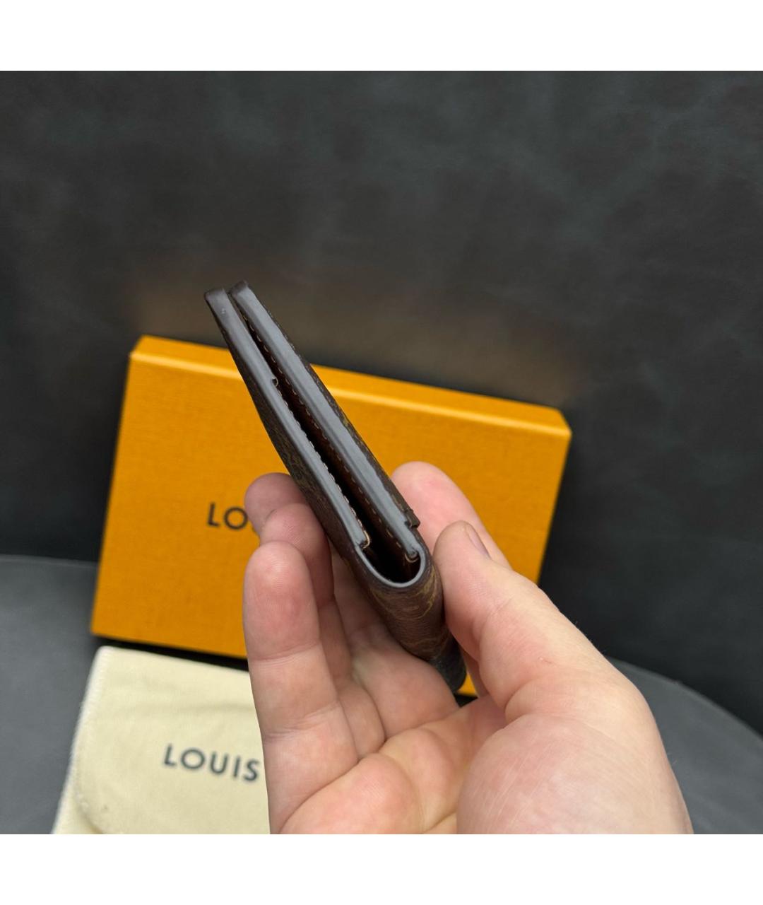 LOUIS VUITTON Коричневый кардхолдер, фото 5